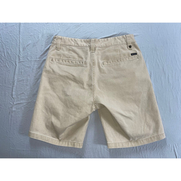 Brixton 'Choice Regular Fit' Flat Front Chino Shorts. Beige, Men's 28. EUC!! - Picture 4 of 5